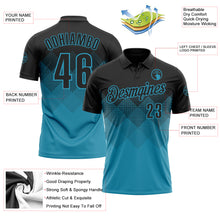 Load image into Gallery viewer, Custom Black Panther Blue 3D Gradient Square Shape Performance Polo Shirt
