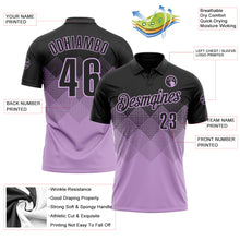 Load image into Gallery viewer, Custom Black Light Purple 3D Gradient Square Shape Performance Polo Shirt
