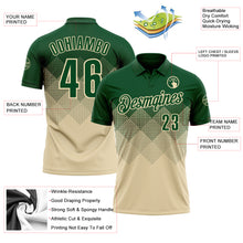 Load image into Gallery viewer, Custom Green Cream 3D Gradient Square Shape Performance Polo Shirt
