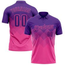 Load image into Gallery viewer, Custom Purple Pink 3D Gradient Square Shape Performance Polo Shirt

