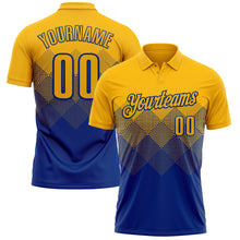 Load image into Gallery viewer, Custom Gold Royal 3D Gradient Square Shape Performance Polo Shirt
