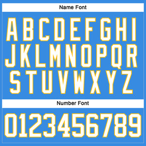 Custom Powder Blue White-Gold Hockey Jersey