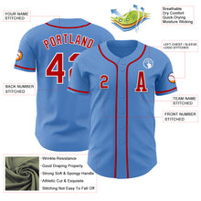 Load image into Gallery viewer, Custom Powder Blue Red-White Authentic Baseball Jersey
