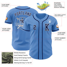 Load image into Gallery viewer, Custom Powder Blue Navy-White Authentic Baseball Jersey
