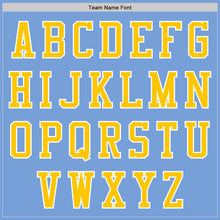 Load image into Gallery viewer, Custom Powder Blue Yellow-White Authentic Baseball Jersey
