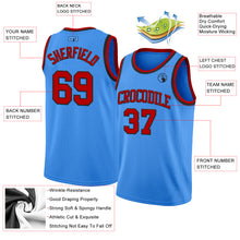 Load image into Gallery viewer, Custom Powder Blue Red-Black Authentic Basketball Jersey
