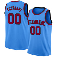 Load image into Gallery viewer, Custom Powder Blue Maroon-Black Authentic Basketball Jersey
