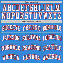 Load image into Gallery viewer, Custom Powder Blue White-Red Authentic Basketball Jersey
