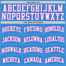 Load image into Gallery viewer, Custom Powder Blue White-Pink Authentic Basketball Jersey
