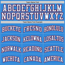 Load image into Gallery viewer, Custom Powder Blue White Royal-Red Authentic Basketball Jersey
