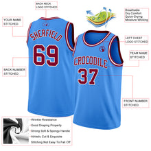 Load image into Gallery viewer, Custom Powder Blue Maroon-White Authentic Basketball Jersey
