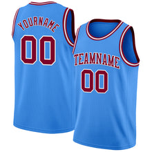 Load image into Gallery viewer, Custom Powder Blue Maroon-White Authentic Basketball Jersey

