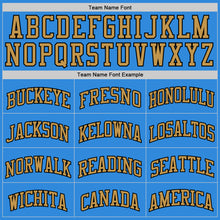 Load image into Gallery viewer, Custom Powder Blue Old Gold-Black Authentic Basketball Jersey
