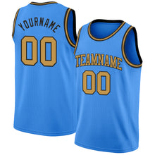 Load image into Gallery viewer, Custom Powder Blue Old Gold-Black Authentic Basketball Jersey
