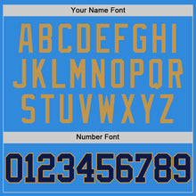 Load image into Gallery viewer, Custom Powder Blue Navy-Old Gold Authentic Basketball Jersey
