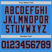 Load image into Gallery viewer, Custom Powder Blue Navy-Orange Authentic Basketball Jersey
