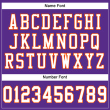 Load image into Gallery viewer, Custom Purple White-Orange Mesh Authentic Football Jersey
