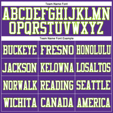 Load image into Gallery viewer, Custom Purple White-Neon Green Mesh Authentic Football Jersey
