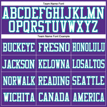Load image into Gallery viewer, Custom Purple White-Aqua Mesh Authentic Football Jersey

