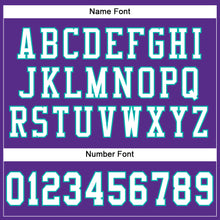 Load image into Gallery viewer, Custom Purple White-Aqua Mesh Authentic Football Jersey
