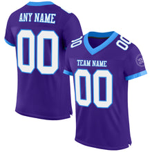 Load image into Gallery viewer, Custom Purple White-Powder Blue Mesh Authentic Football Jersey
