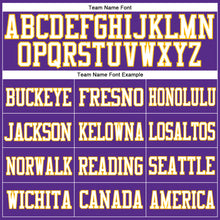 Load image into Gallery viewer, Custom Purple White-Gold Mesh Authentic Football Jersey
