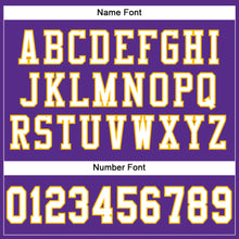 Load image into Gallery viewer, Custom Purple White-Gold Mesh Authentic Football Jersey
