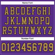Load image into Gallery viewer, Custom Purple Old Gold-Black Mesh Authentic Football Jersey
