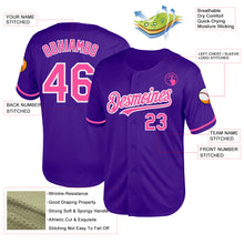 Load image into Gallery viewer, Custom Purple Pink-White Mesh Authentic Throwback Baseball Jersey
