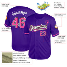Load image into Gallery viewer, Custom Purple Pink-Black Mesh Authentic Throwback Baseball Jersey
