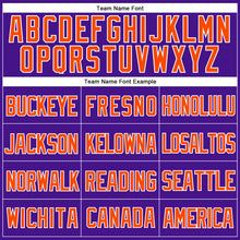 Load image into Gallery viewer, Custom Purple Orange-White Mesh Authentic Throwback Baseball Jersey
