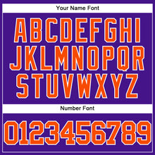 Load image into Gallery viewer, Custom Purple Orange-White Mesh Authentic Throwback Baseball Jersey
