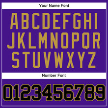 Load image into Gallery viewer, Custom Purple Black-Old Gold Mesh Authentic Throwback Baseball Jersey
