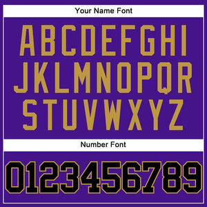 Custom Purple Black-Old Gold Mesh Authentic Throwback Baseball Jersey
