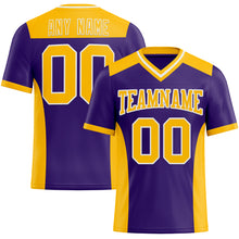 Load image into Gallery viewer, Custom Purple Gold-White Authentic Football Jersey
