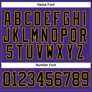 Custom Purple Black-Gold Hockey Lace Neck Jersey