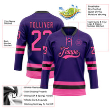 Load image into Gallery viewer, Custom Purple Pink-Black Hockey Lace Neck Jersey
