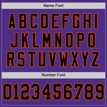 Load image into Gallery viewer, Custom Purple Black-Orange Mesh Authentic Throwback Football Jersey
