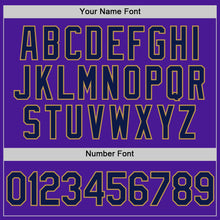 Load image into Gallery viewer, Custom Purple Navy-Old Gold Authentic Throwback Baseball Jersey
