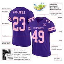 Load image into Gallery viewer, Custom Purple Light Pink Mesh Authentic Football Jersey
