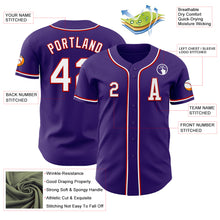 Load image into Gallery viewer, Custom Purple White-Red Authentic Baseball Jersey
