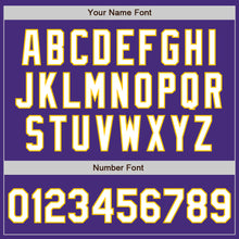 Load image into Gallery viewer, Custom Purple White-Yellow Authentic Baseball Jersey
