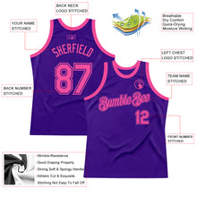 Load image into Gallery viewer, Custom Purple Pink Authentic Throwback Basketball Jersey
