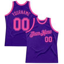 Load image into Gallery viewer, Custom Purple Pink Authentic Throwback Basketball Jersey
