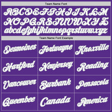 Load image into Gallery viewer, Custom Purple White-Gray Authentic Throwback Basketball Jersey
