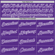 Load image into Gallery viewer, Custom Purple White Authentic Throwback Basketball Jersey
