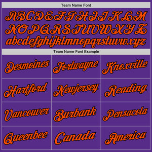 Custom Purple Black-Orange Authentic Throwback Basketball Jersey