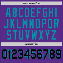 Load image into Gallery viewer, Custom Purple Black-Teal Authentic Throwback Basketball Jersey
