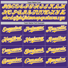 Load image into Gallery viewer, Custom Purple White Gray-Gold Authentic Baseball Jersey
