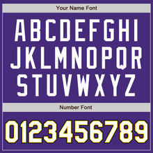 Load image into Gallery viewer, Custom Purple White Yellow-Black Authentic Baseball Jersey
